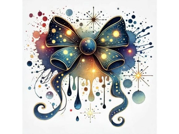 Download Inkblot-style Bow with Abstract Shapes a - Style Collection