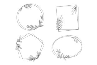 Download Floral Frames in Outline Style - Style Collection