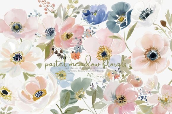 Download Pastel Floral Clipart Set - Clipart set Collection