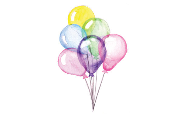 Download Bundle of Balloons in Watercolor Style - Style Collection