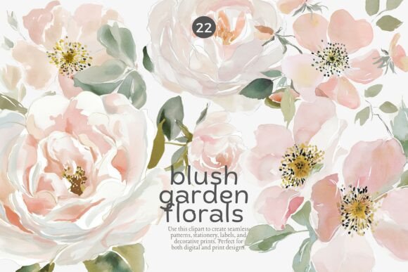 Download Blush Floral Clipart Set - Clipart set Collection