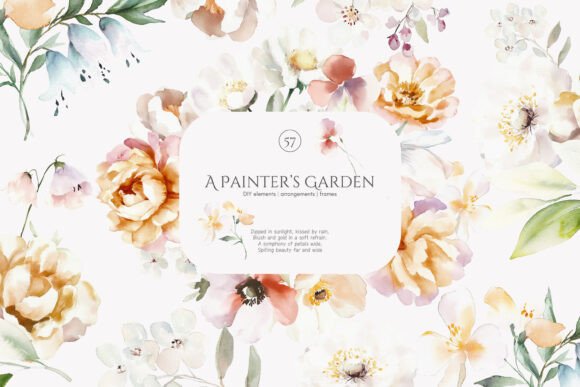 Download Watercolor Modern Flowers Clipart Set - Clipart set Collection