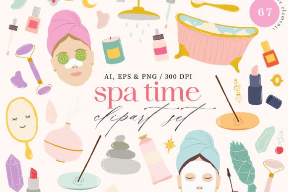 Download Spa Time Digital Clipart Set - Clipart set Collection